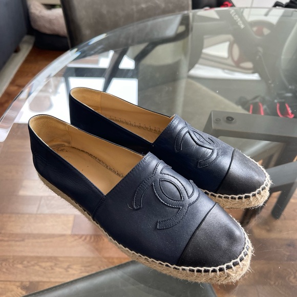 CHANEL Shoes Chanel Leather Espadrilles Poshmark